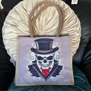 Mister Skull Canvas Tote Bag: NWOT
